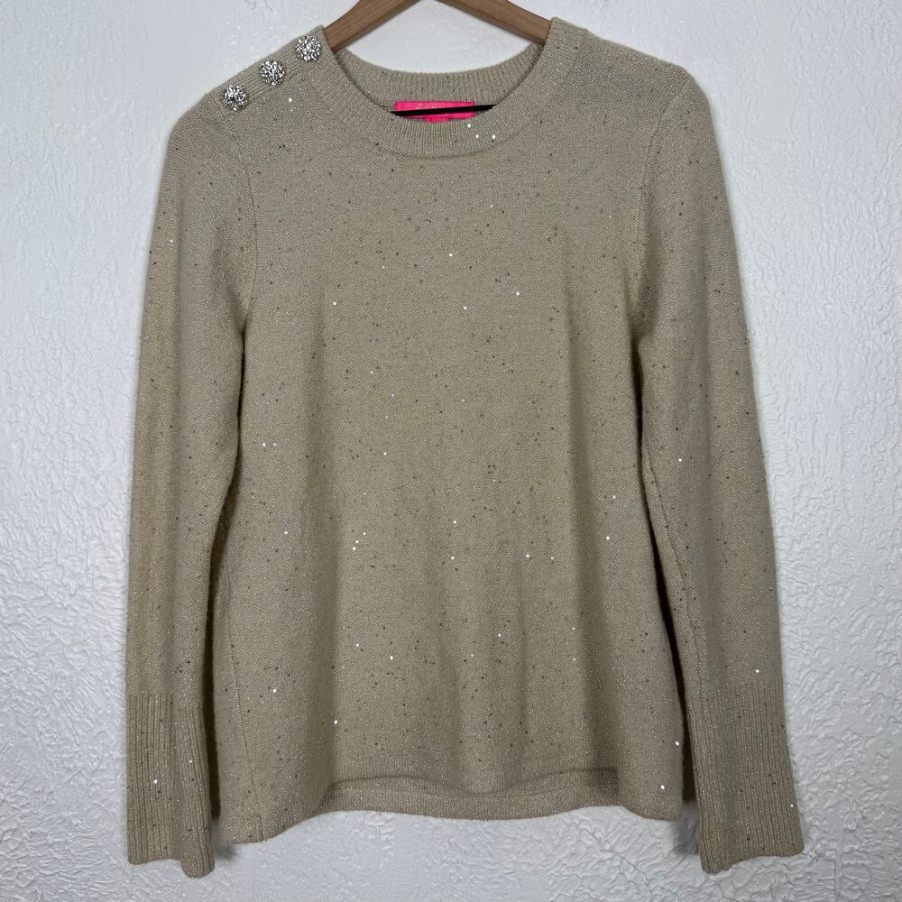 Lilly Pulitzer Morgen Sequin Metallic Pullover Sweater Size Large